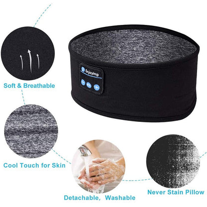 Bluetooth sleep headband with headphones and eye mask for side sleepers
