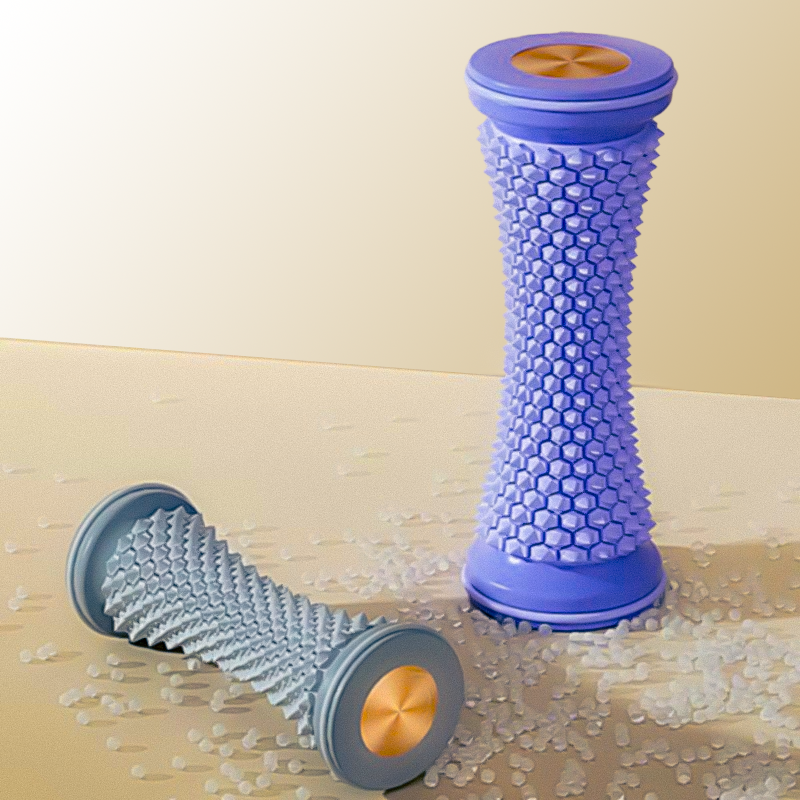Manual acupressure foot massage roller for plantar pain