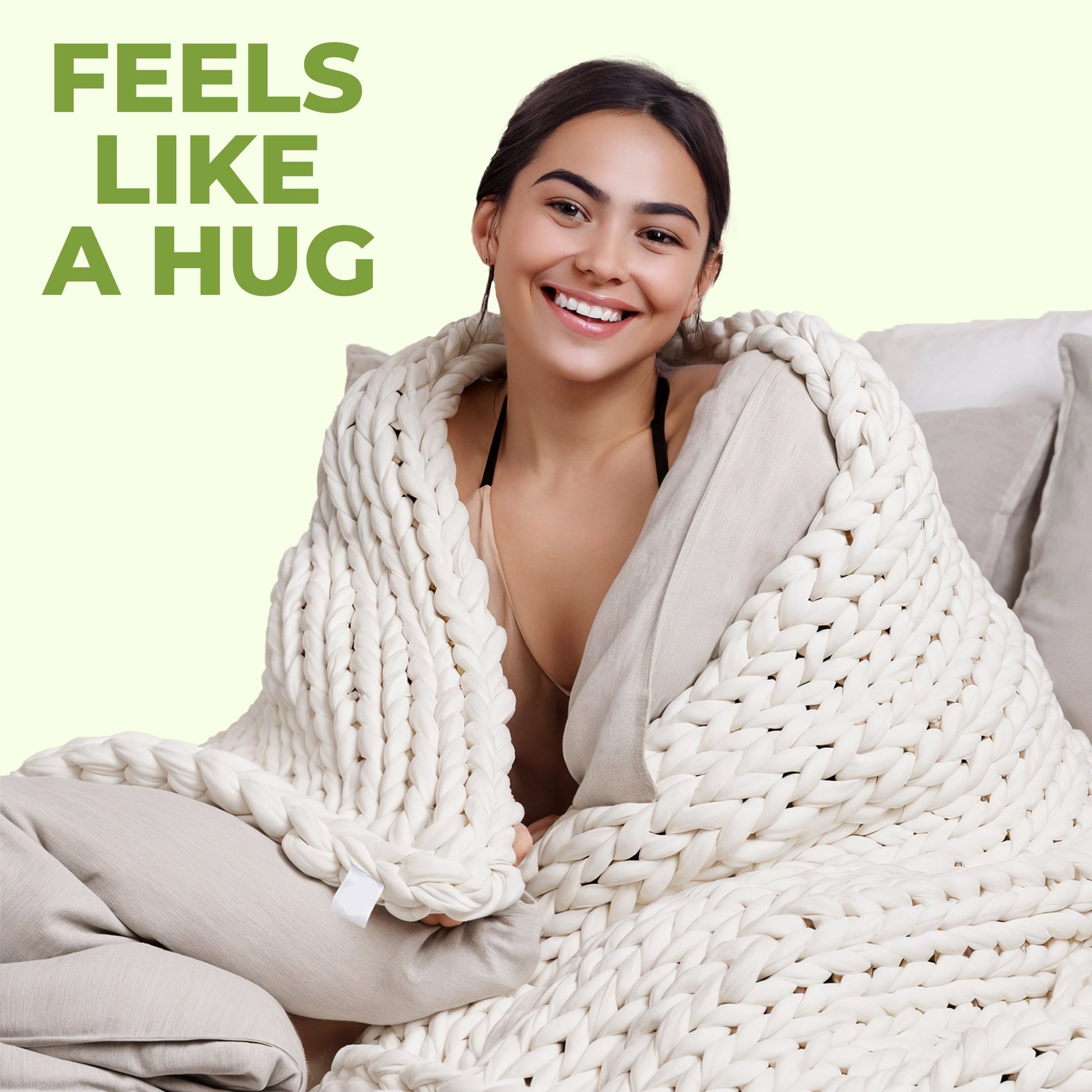 Chunky knit handwoven merino throw blanket