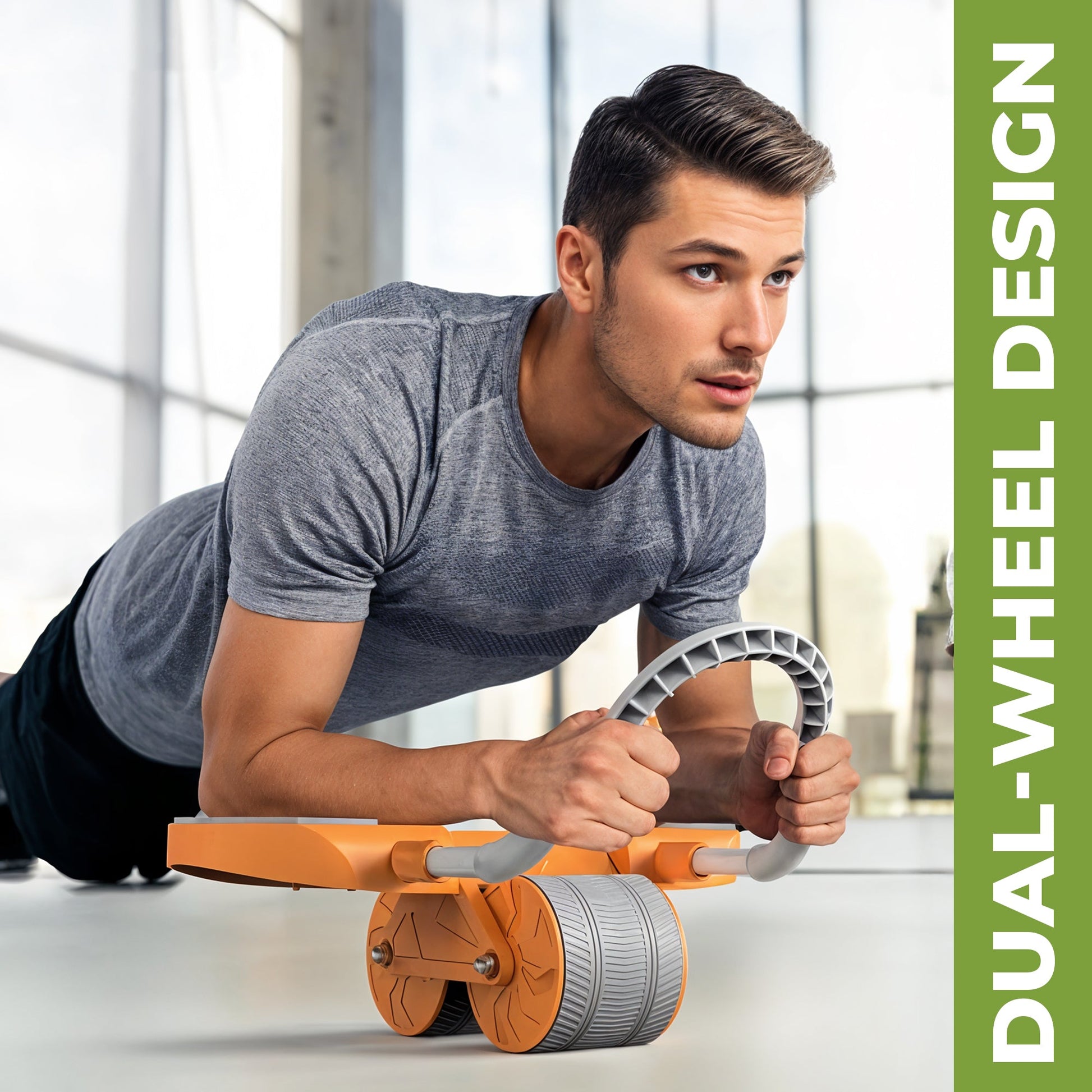Ab exercise roller with timer and support