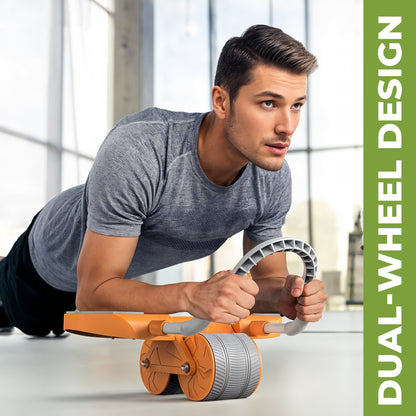 Ab exercise roller with timer and support