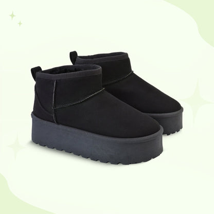 Warm plush ankle boots thick sole for winter adventures