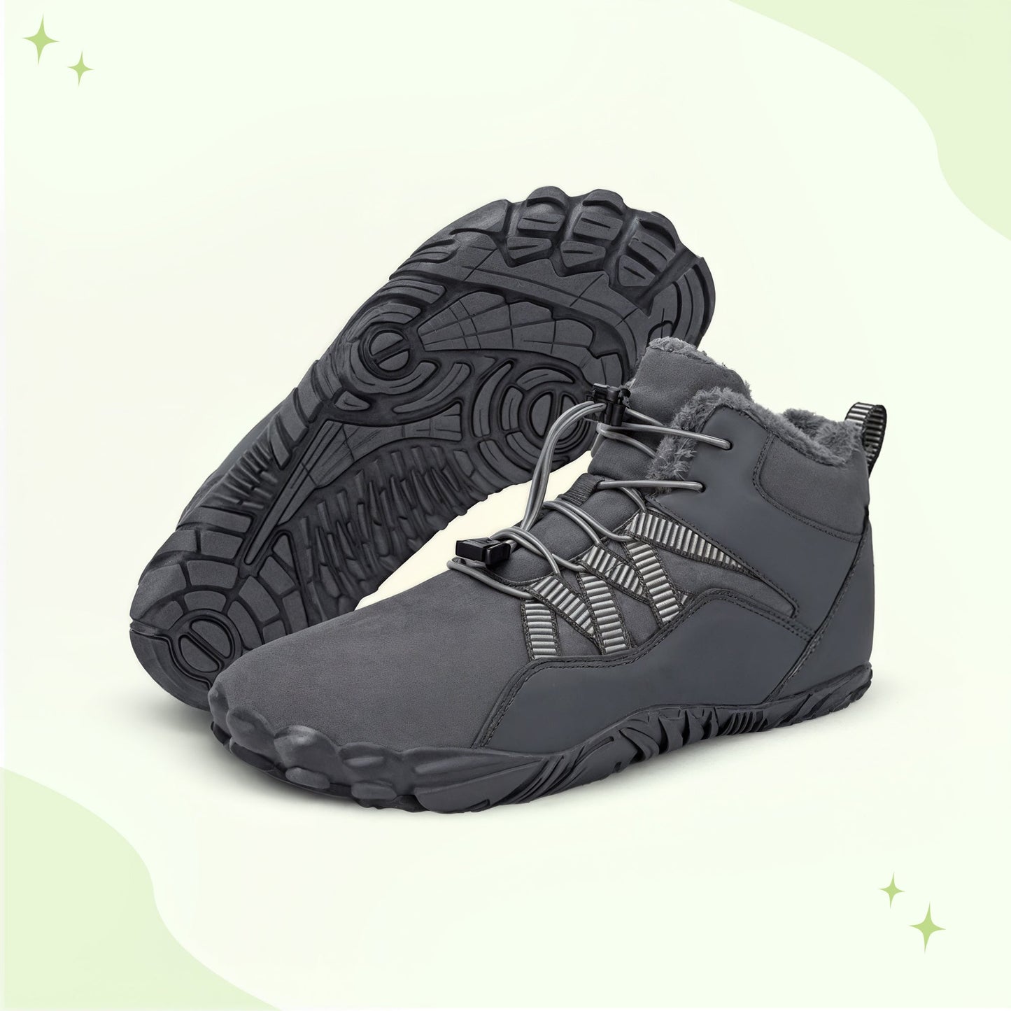 Insulated thermal barefoot shoes for autumn and winter