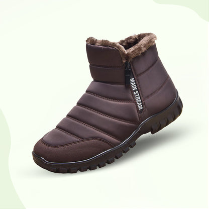Thick-insole cotton zipper waterproof winter shoes