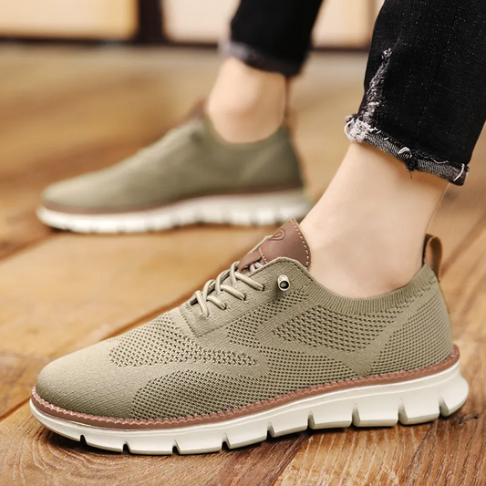 Men's lightweight stretch lace-up breathable shoes