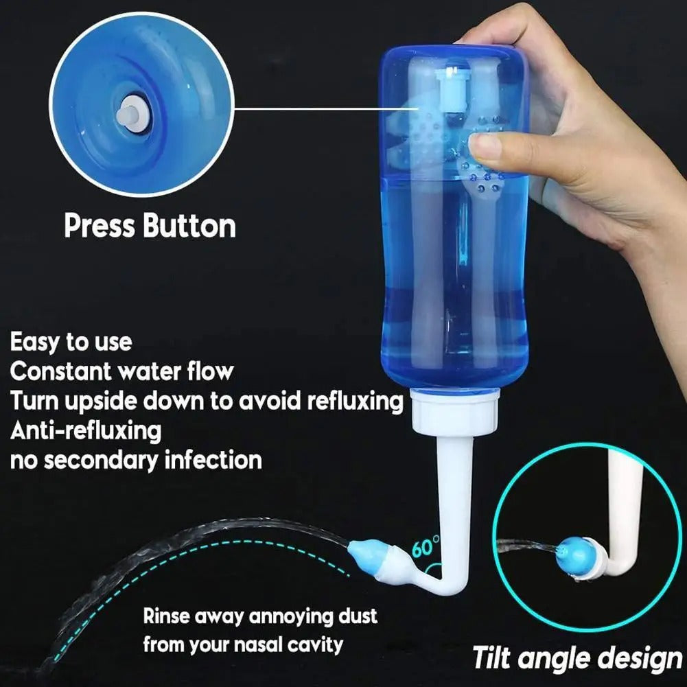 Nasal rinse bottle deep cleansing for allergy relief