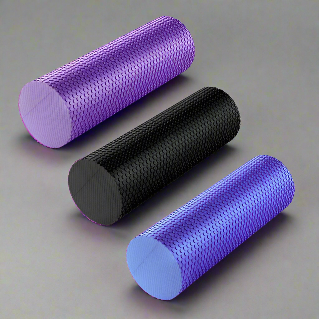 High-density round foam roller for back and leg muscle recovery