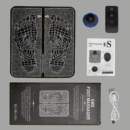 EMS electric pulse foot massager mat for circulation and plantar fasciitis