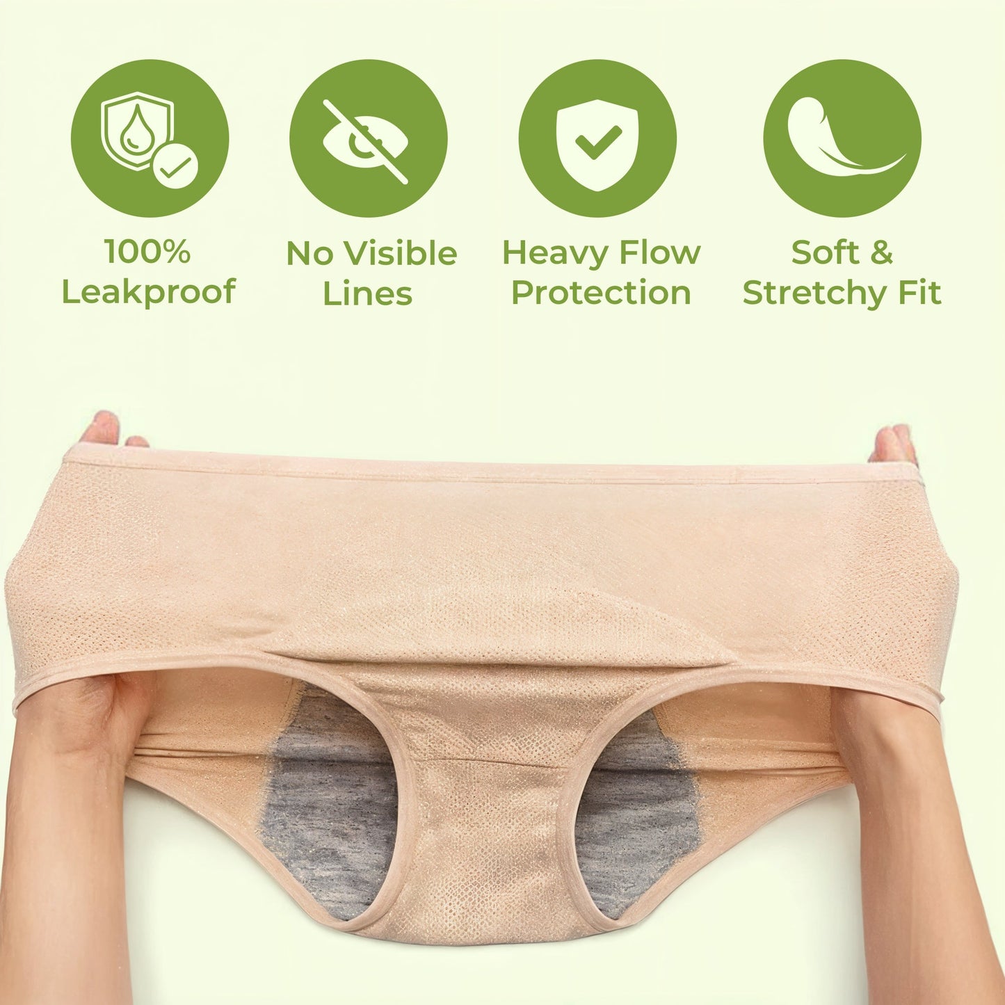 Leakproof high-waisted period panties reusable underwear