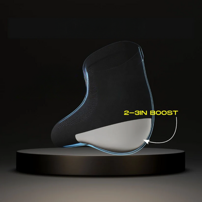 Height-increase socks with hidden insole lift
