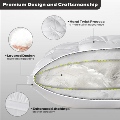 Goose down luxurious all-night comfort pillow