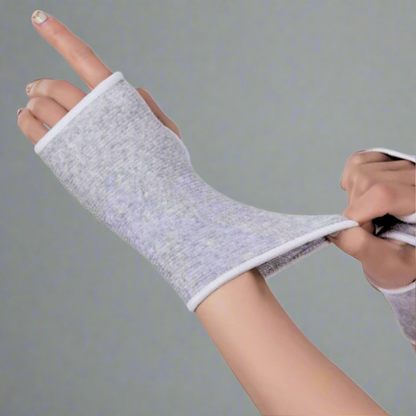 Bamboo-fiber breathable compression wrist support sleeve pair