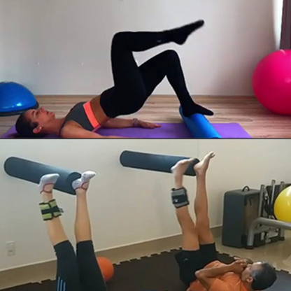 High-density round foam roller for back and leg muscle recovery