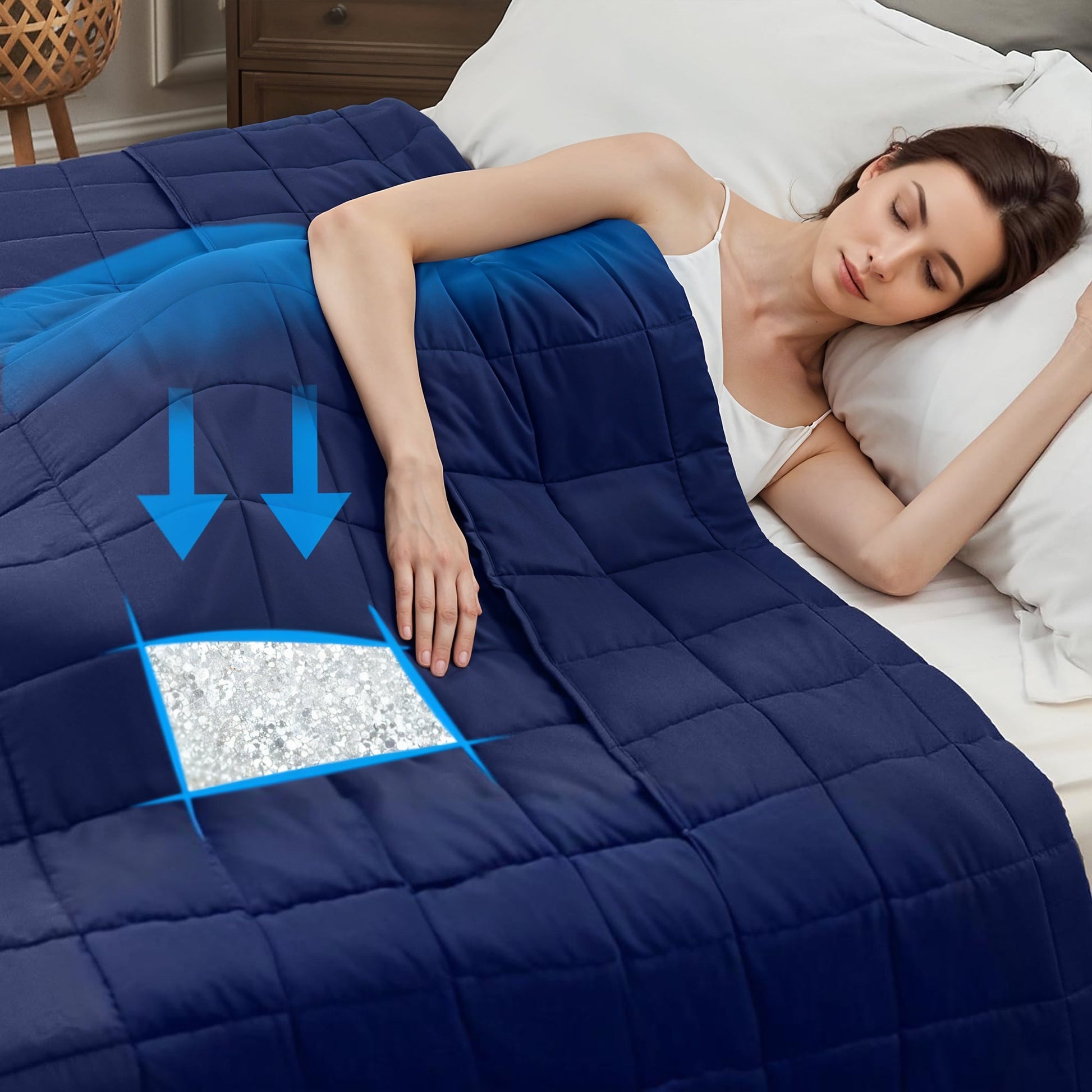 Weighted blanket soft material for calming sleep