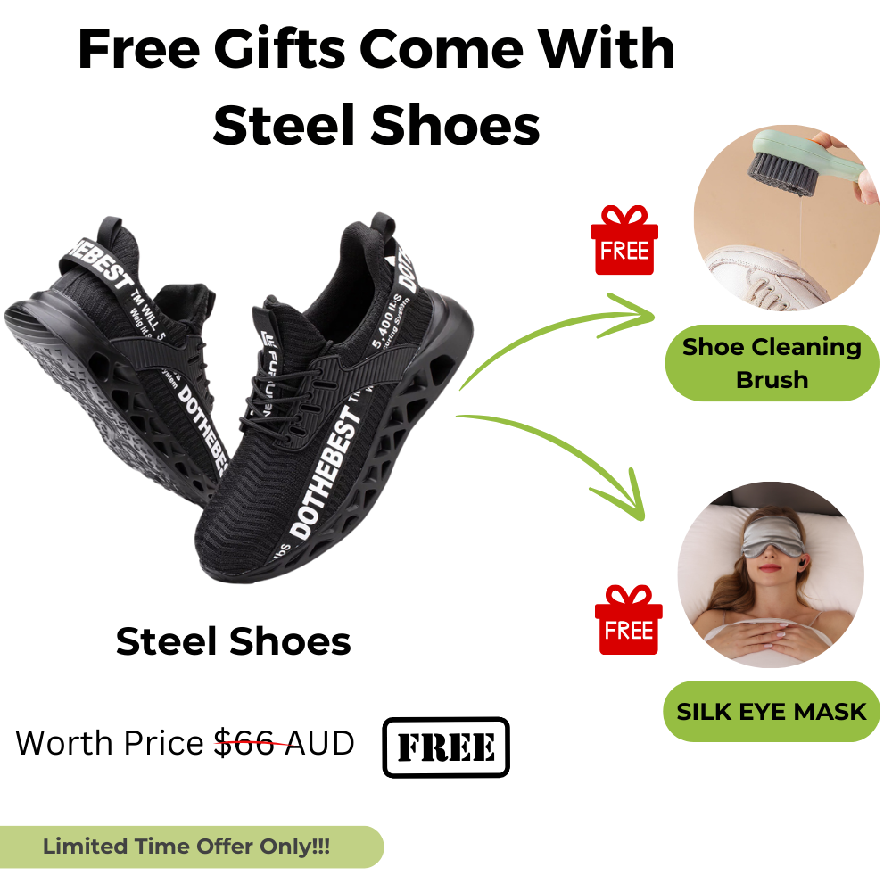 Ultra-light breathable steel toe anti-slip work shoes