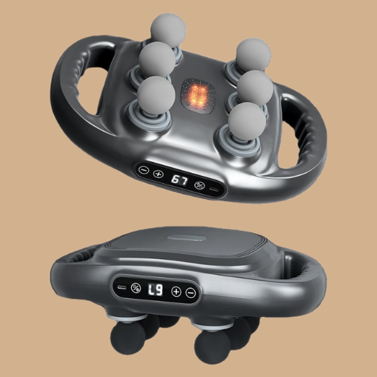 Six-head cordless fascia percussion massage gun for deep tissue recovery