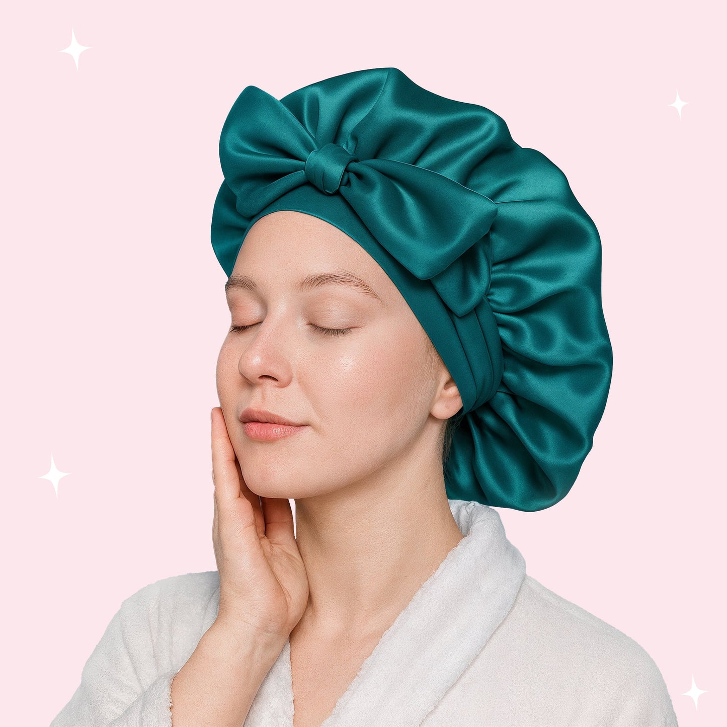 All-night silk bonnet stays-on hair protection