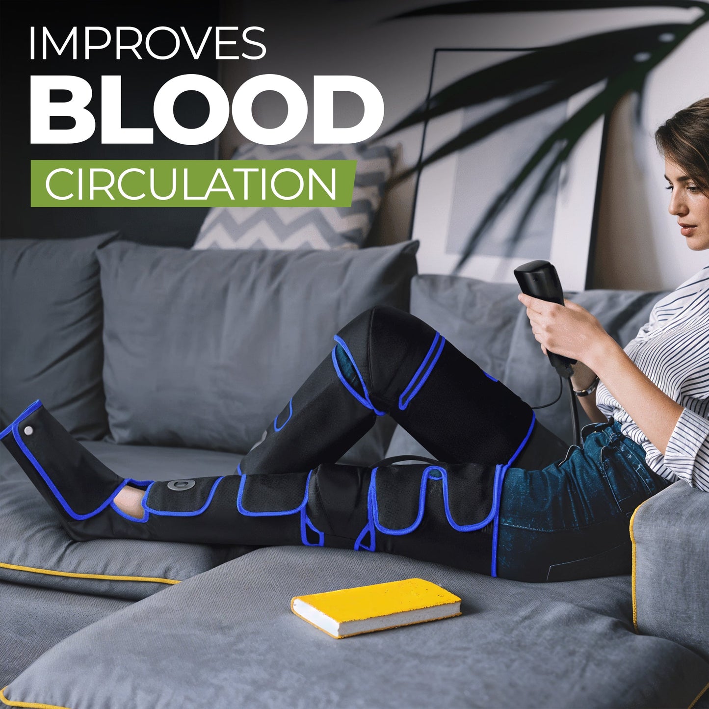 Air compression leg massager sleeves pair for both legs