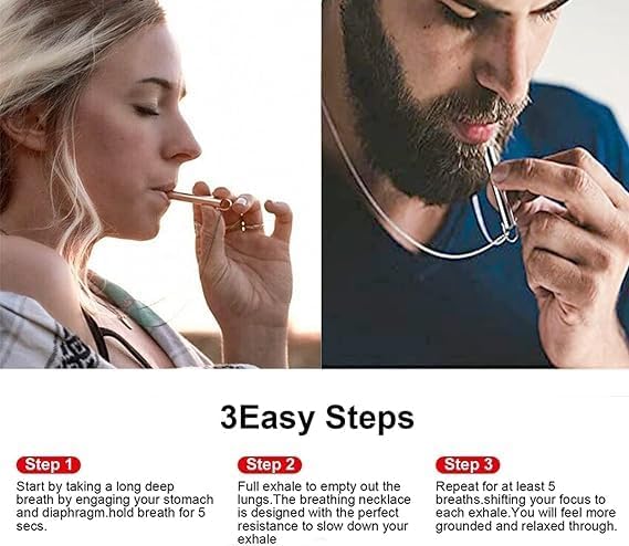 Mindful breathing necklace anxiety and stress relief