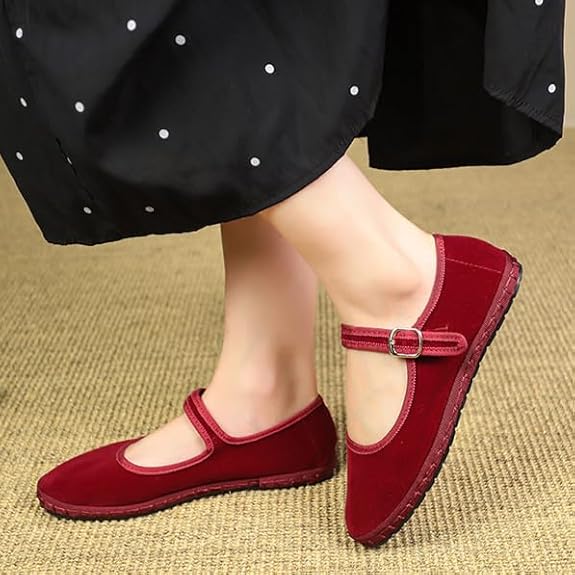 Velvet Mary Jane eco-friendly handcrafted shoes