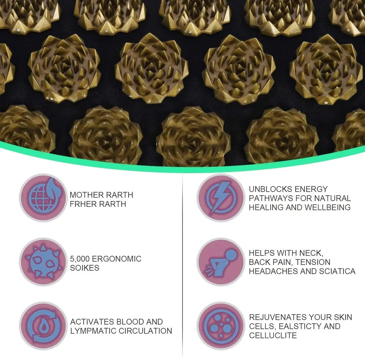 Acupressure mat set pain and stress relief therapy