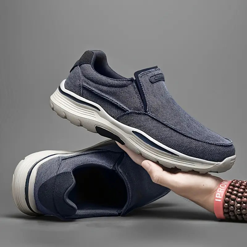 Men's slip-on canvas loafers breathable walking sneakers