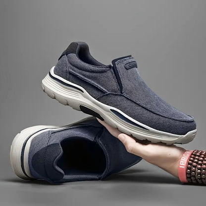 Men's slip-on canvas loafers breathable walking sneakers