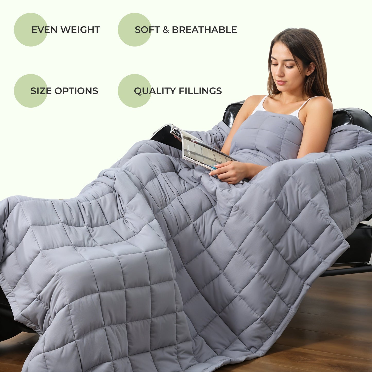 Weighted blanket soft material for calming sleep