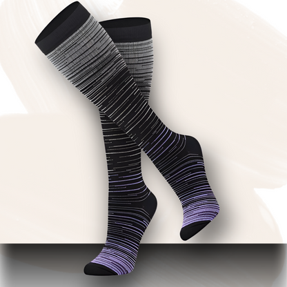 Ombré gradient 20-30mmHg knee-high compression socks pair