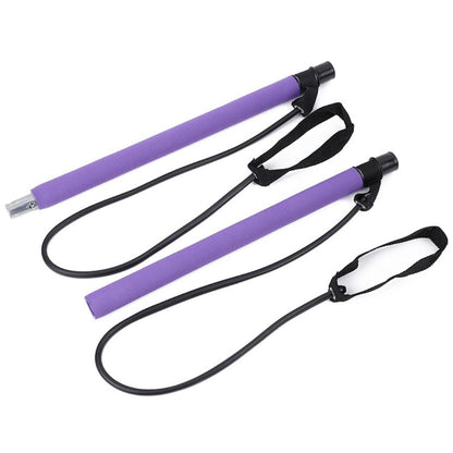Portable Pilates bar kit with resistance bands for yoga and home workouts
