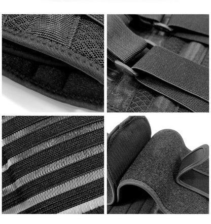 Heavy-duty lower back support brace with dual compression straps for lifting