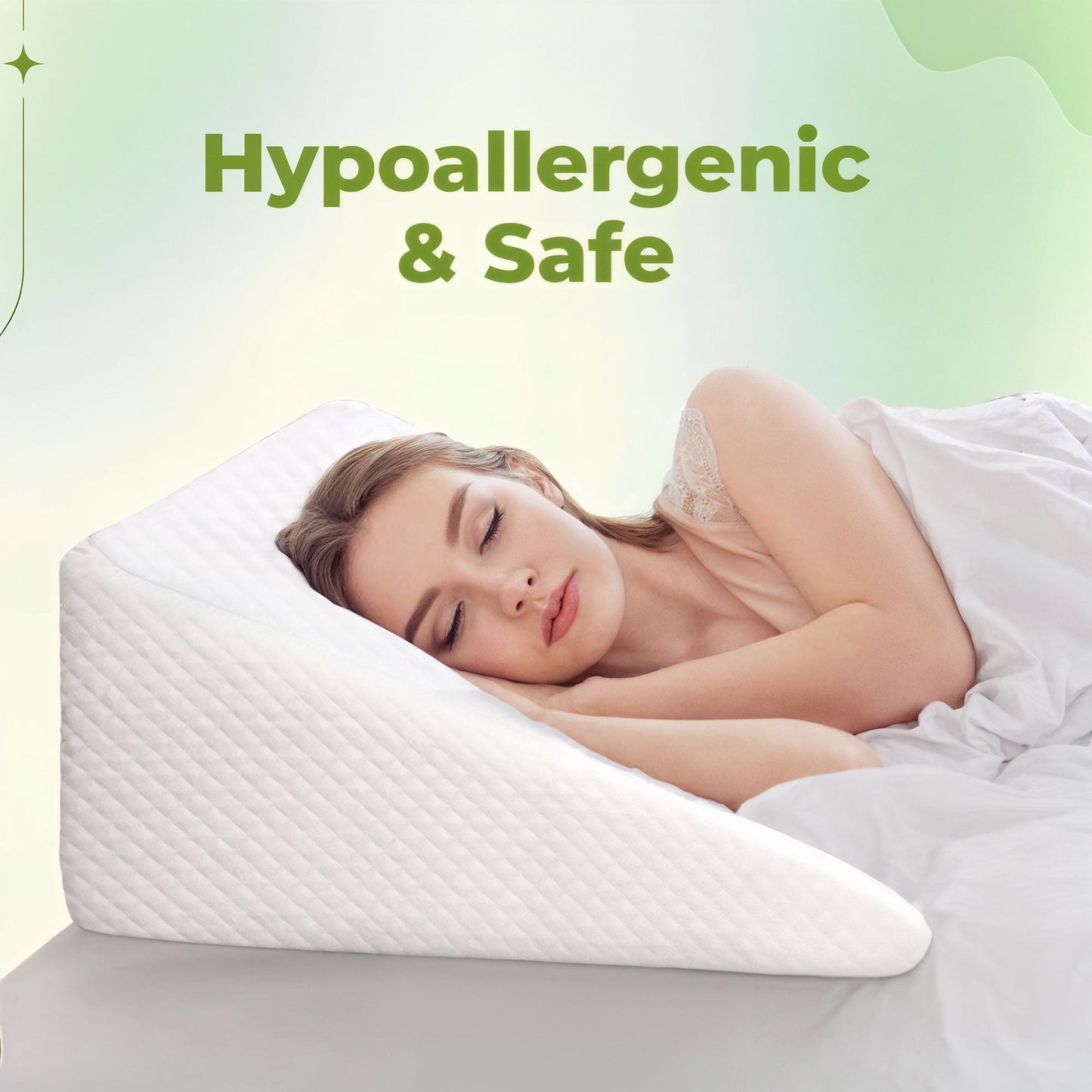 Memory foam wedge back and leg pillow for bed rest