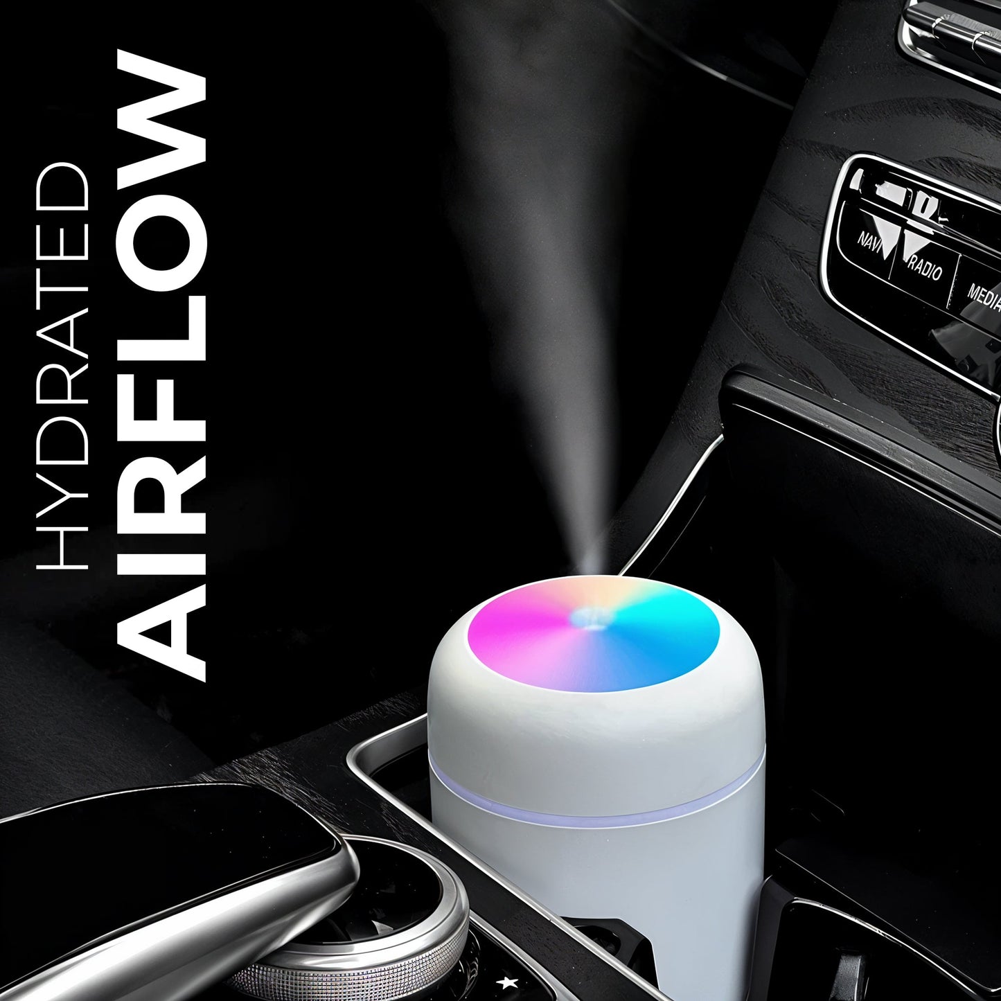 Portable USB air humidifier for desk and travel