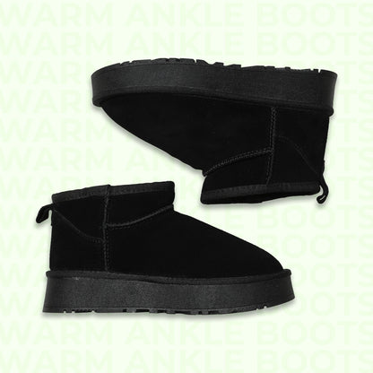 Warm plush ankle boots thick sole for winter adventures