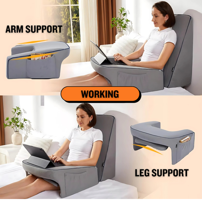 Ergonomic lap pillow for reading and laptop use