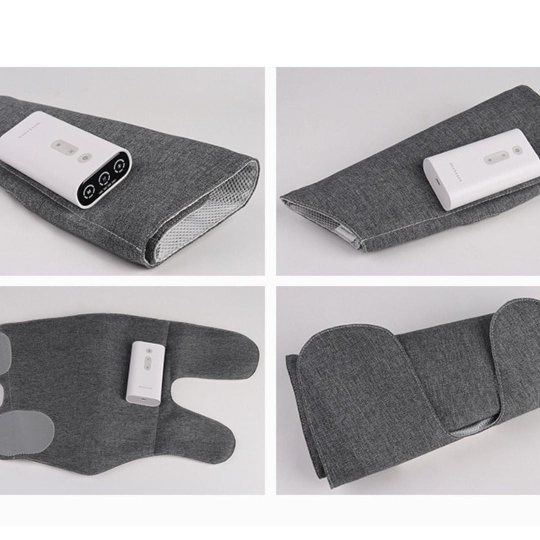Cordless heated air compression leg massager wrap for calves and ankles