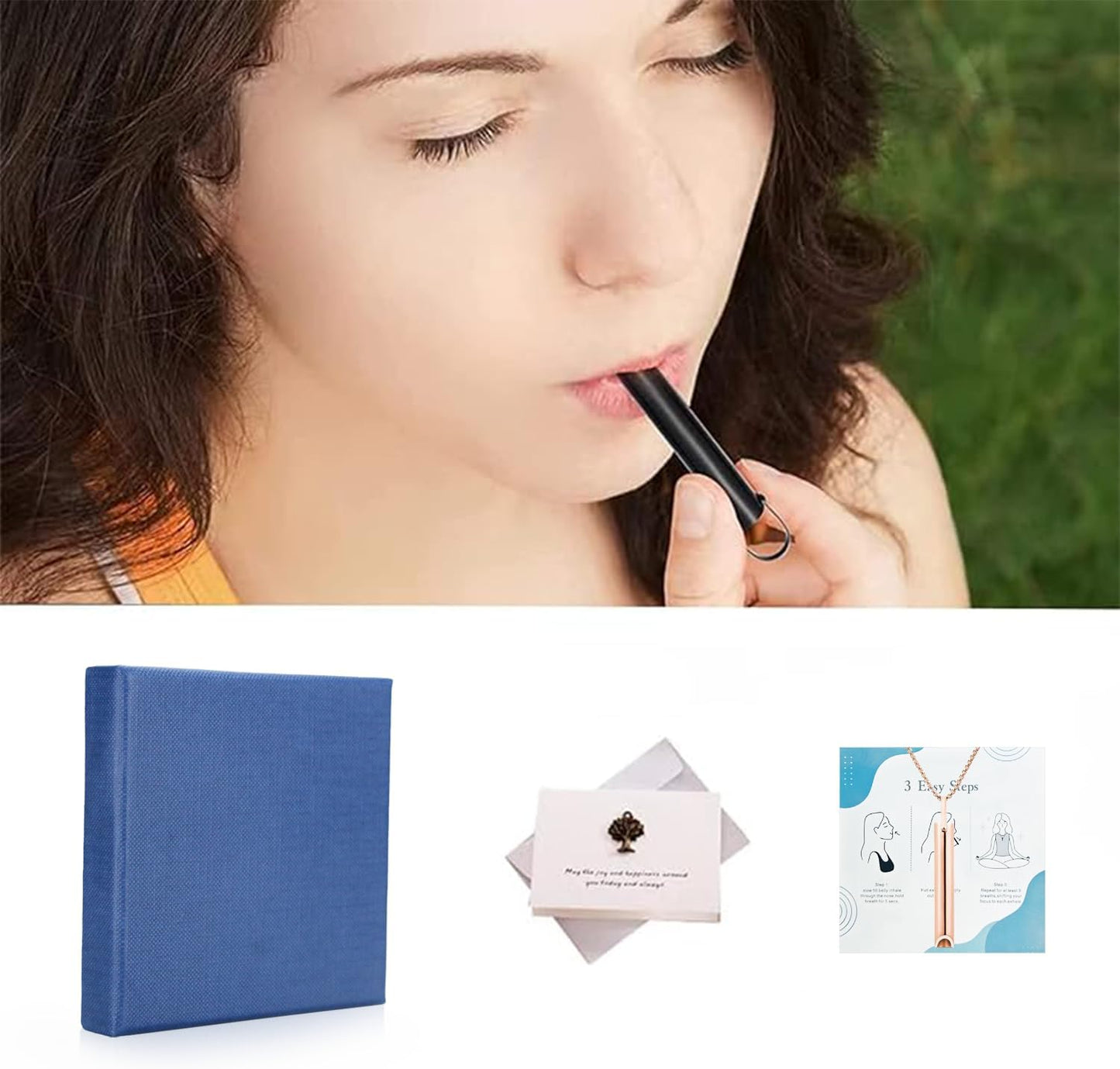 Mindful breathing necklace anxiety and stress relief