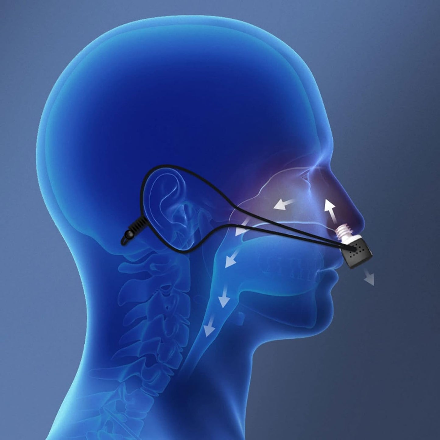 Micro CPAP anti-snoring portable airflow device