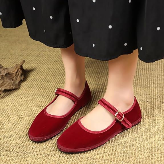 Velvet Mary Jane eco-friendly handcrafted shoes