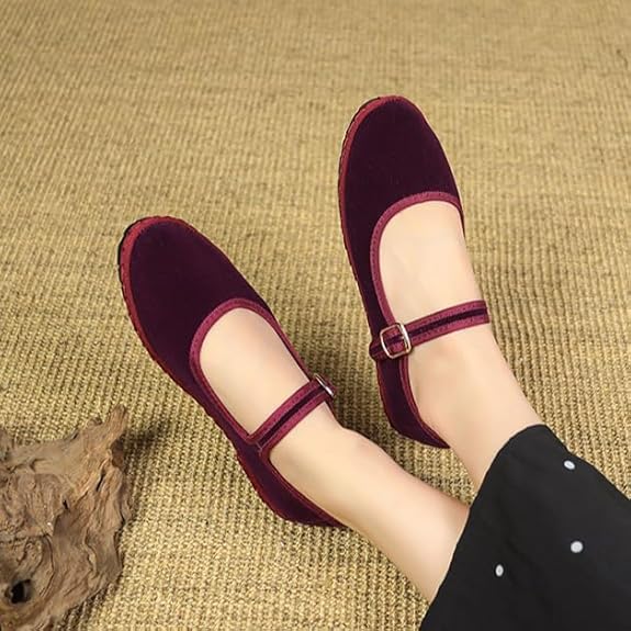 Velvet Mary Jane eco-friendly handcrafted shoes