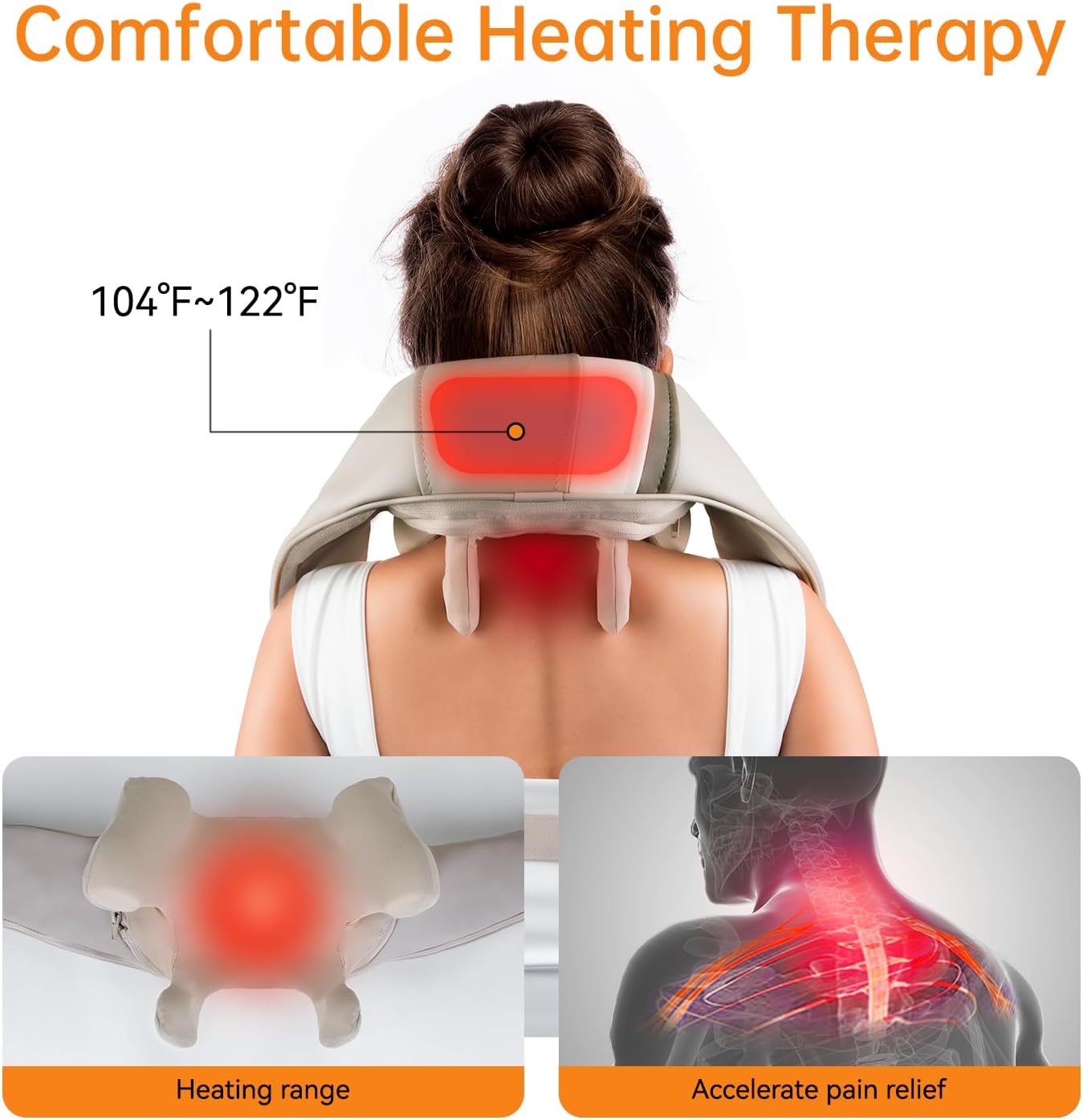 Deep tissue electric neck and shoulder shiatsu massager
