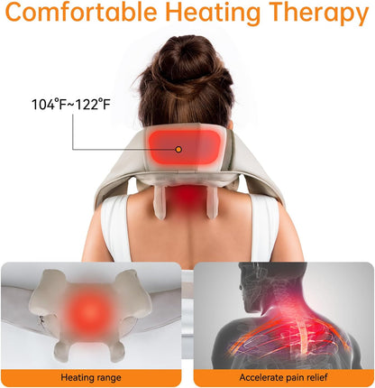 Deep tissue electric neck and shoulder shiatsu massager