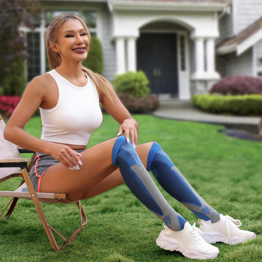 All-day compression socks for lower leg fatigue and swelling