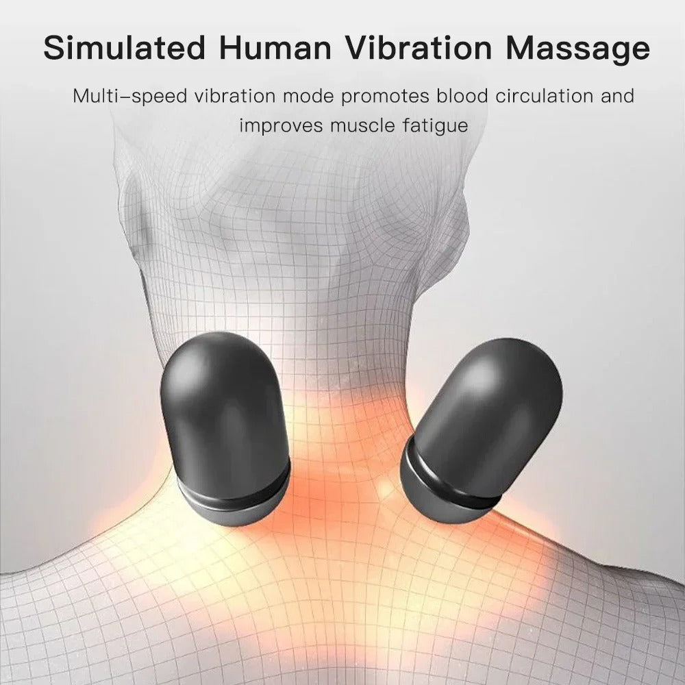 Heated neck and back shiatsu massage pillow