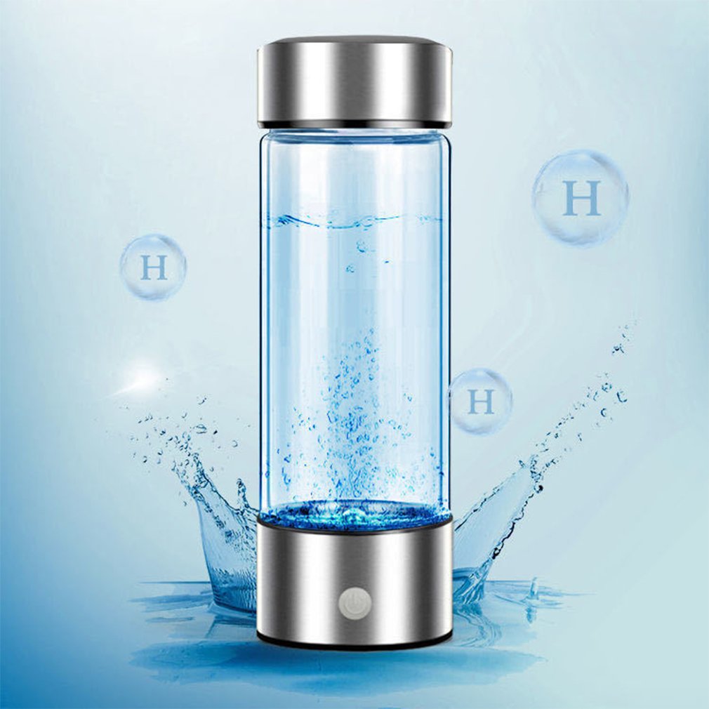 Portable 450mL hydrogen water bottle generator glass ionizer