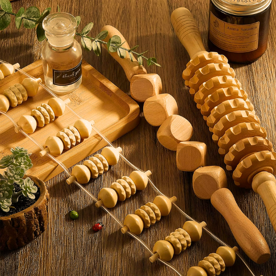 Professional wood therapy massage tool set for body sculpting maderoterapia