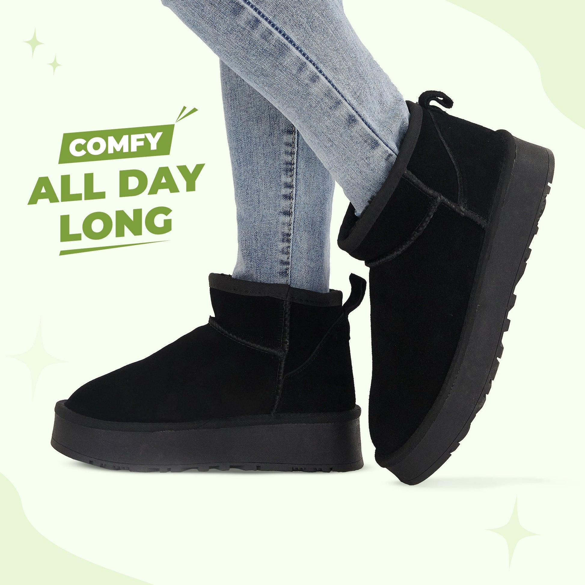 Warm plush ankle boots thick sole for winter adventures