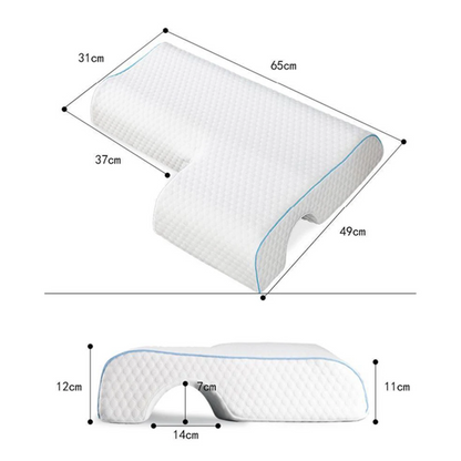Shoulder relief pillow with flexible arm positions