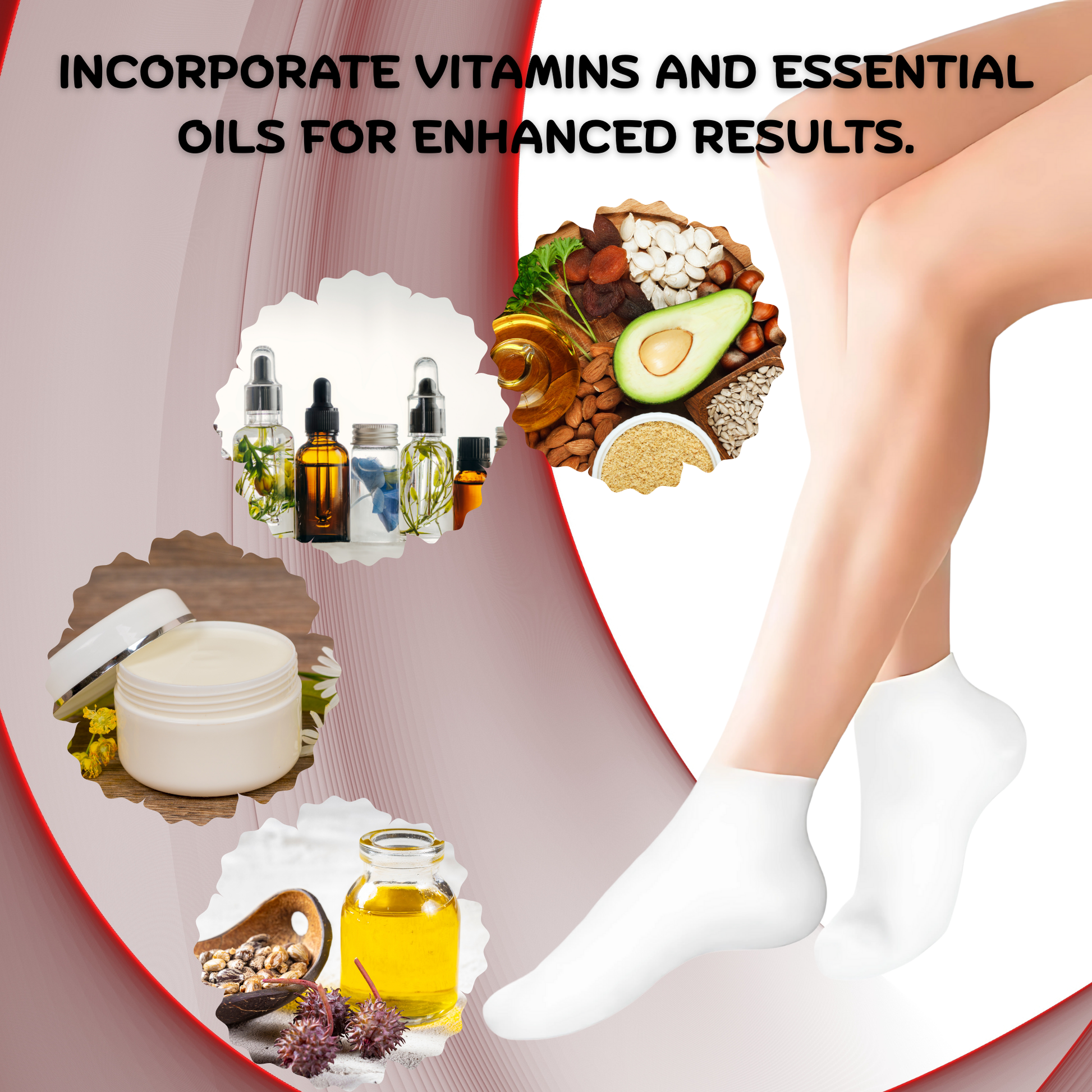 Silicone gel moisturizing socks for overnight heel hydration