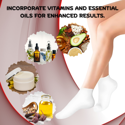 Silicone gel moisturizing socks for overnight heel hydration